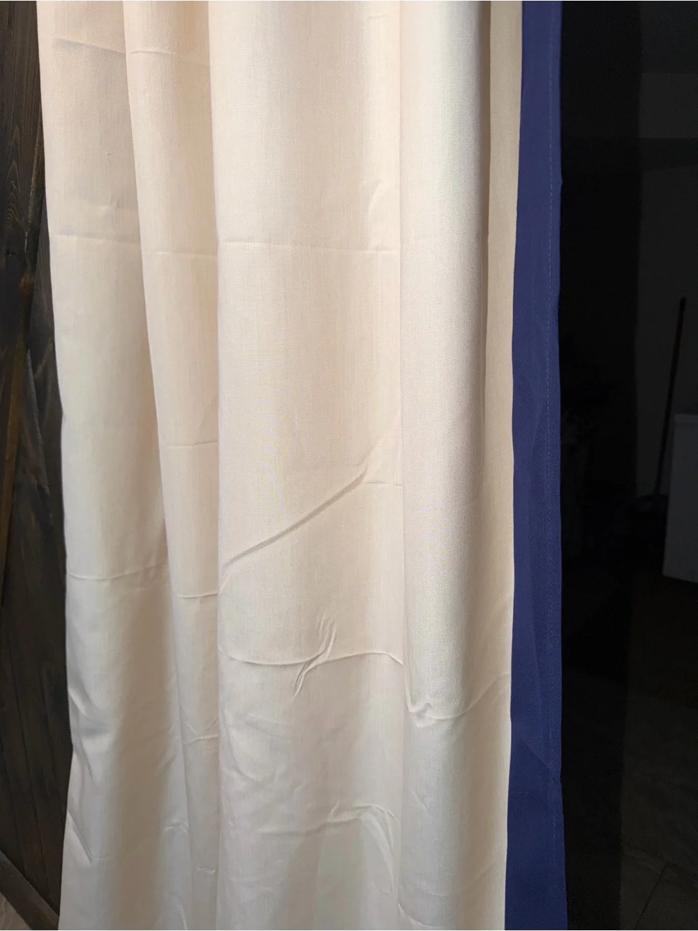 Ballard Designs Indoor/Outdoor Sunbrella Panel Curtains (2)50x120 Sand/Navy
